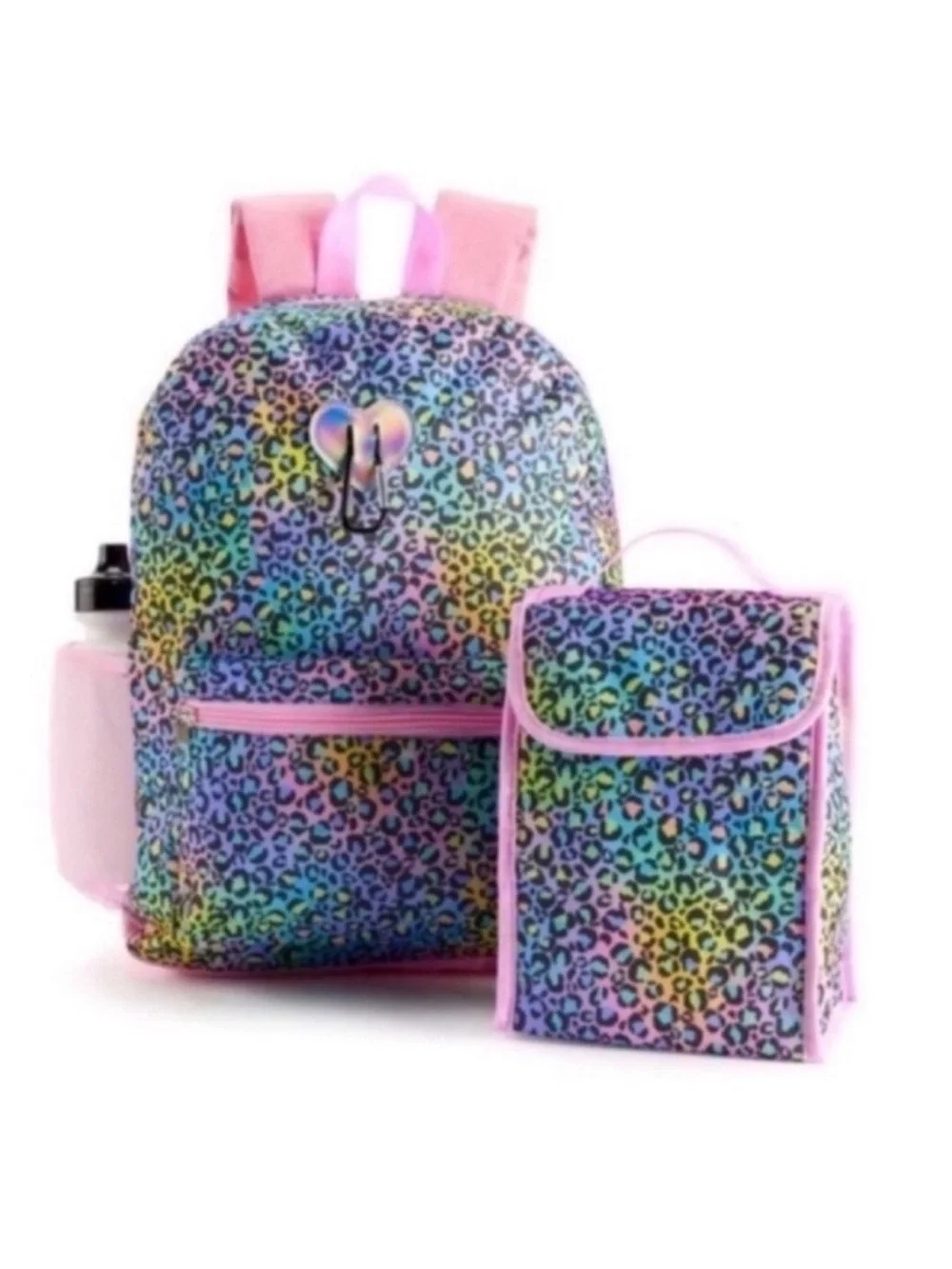 6 Piece Colorful Cheetah Print Backpack Set